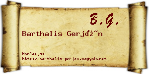 Barthalis Gerjén névjegykártya